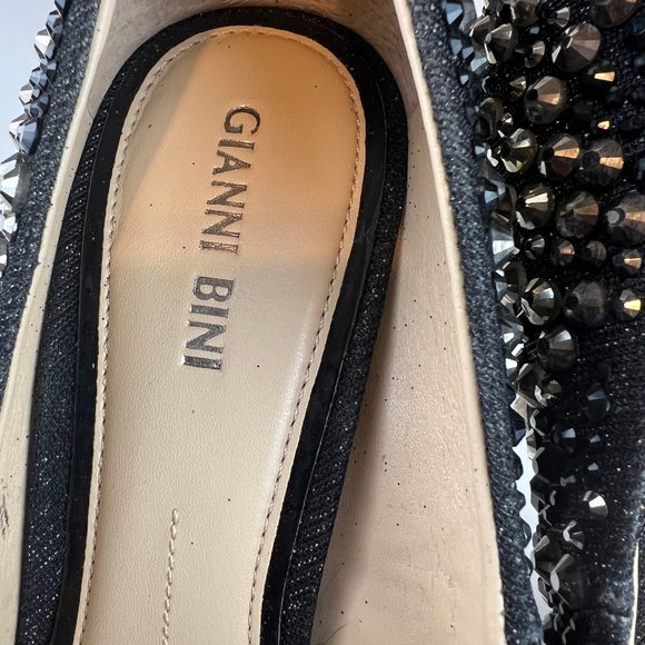 Gianni Bini Black and Silver Embellished Heels - Picture 7 of 7
